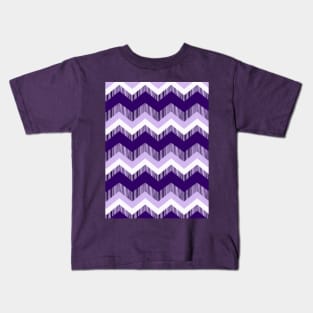 1980s boho chic girly pattern pastel lilac purple chevron Kids T-Shirt